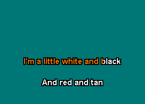I'm a little white and black

And red and tan