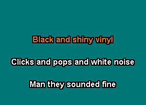 Black and shiny vinyl

Clicks and pops and white noise

Man they sounded fine