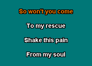 So won't you come

To my rescue

Shake this pain

From my soul