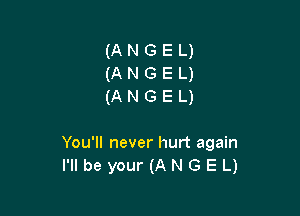 MNGEU
mmeeu
(ANGEU

You'll never hurt again
I'll be your (A N G E L)