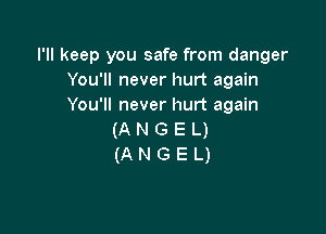 I'll keep you safe from danger
You'll never hurt again
You'll never hurt again

mmeeu
(ANGEU