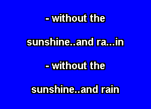 - without the

sunshine..and ra...in

- without the

sunshine..and rain