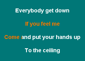 Everybody get down

If you feel me

Come and put your hands up

To the ceiling