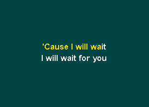 'Cause I will wait

I will wait for you