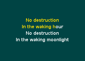 No destruction
In the waking hour

No destruction
In the waking moonlight