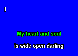 My heart and soul

is wide open darling