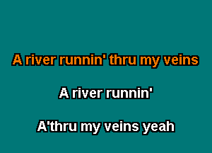 A river runnin' thru my veins

A river runnin'

A'thru my veins yeah
