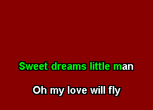 Sweet dreams little man

Oh my love will fly