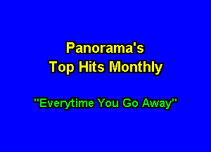 Panorama's
Top Hits Monthly

Everytime You Go Away