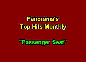 Panorama's
TopHHsMthw

Passenger Seat