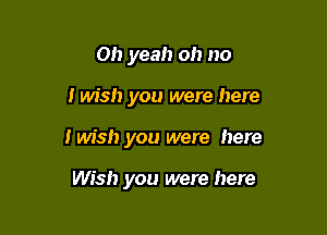 Oh yeah oh no

i wish you were here

I wish you were here

Wish you were here