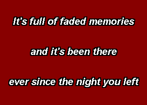 It's full of faded memories

and it's been there

ever since the night you left