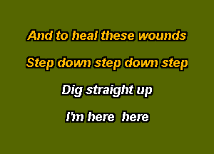 And to heal these wounds

Step down step down step

Dig straight up

nn here here