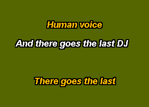 Human voice

And there goes the last DJ

There goes the Iast
