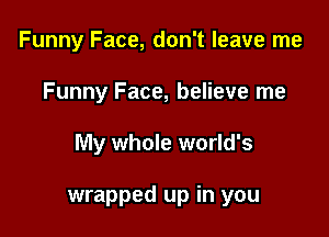 Funny Face, don't leave me
Funny Face, believe me

My whole world's

wrapped up in you