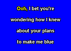 Ooh, I bet you're

wondering how I knew

about your plans

to make me blue
