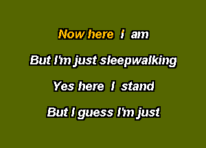 Now here I am

But Im just Sleepwalking

Yes here I stand

But Iguess I'm just