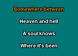 Somewhere between

Heaven and hell

A soul knows

Where it's been