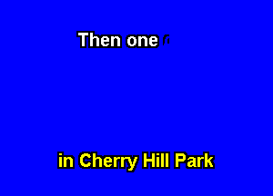 in Cherry Hill Park