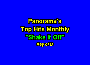 Panorama's
Top Hits Monthly

Shake It Off
Kcy ofD