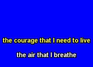 the courage that I need to live

the air that I breathe