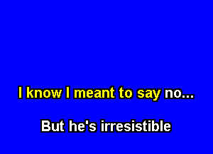I know I meant to say no...

But he's irresistible