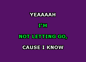 YEAAAAH

I' M

NOT LETTING GO,

CAUSE I KNOW