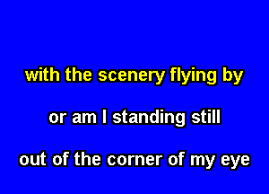 with the scenery flying by

or am I standing still

out of the corner of my eye