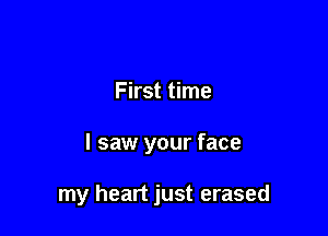 First time

I saw your face

my heart just erased