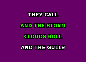 TH EY CALL

AND THE STORM

CLOUDS ROLL

AND THE GULLS
