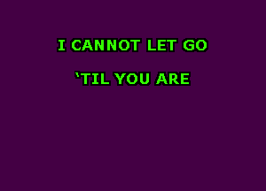 I CANNOT LET GO

TIL YOU ARE