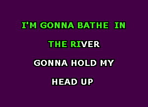 I'M GONNA BATHE IN

THE RIVER
GONNA HOLD MY

HEAD UP