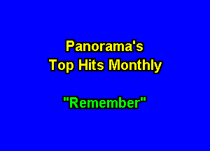 Panorama's
Top Hits Monthly

Remember