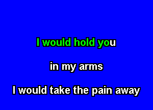 I would hold you

in my arms

I would take the pain away