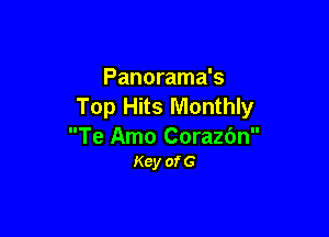 Panorama's
Top Hits Monthly

Te Amo Corazdn
Key ofG