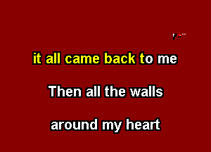 it all came back to me

Then all the walls

around my heart