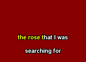 the rose that l was

searching for