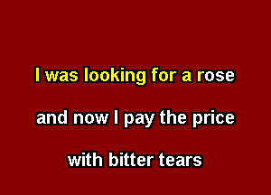 l was looking for a rose

and now I pay the price

with bitter tears