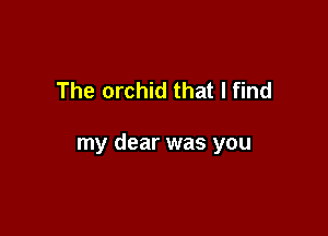 The orchid that I find

my dear was you
