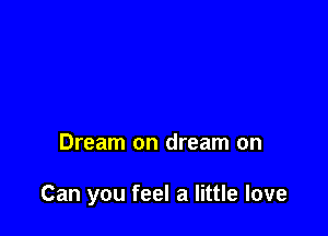 Dream on dream on

Can you feel a little love