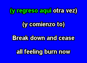 (y regreso aqui otra vez)

(y comienzo to)
Break down and cease

all feeling burn now