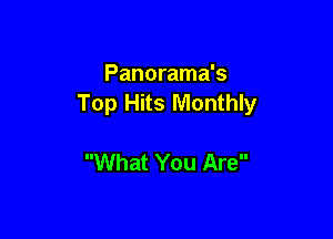 Panorama's
Top Hits Monthly

What You Are