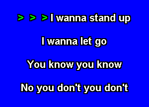 o o o I wanna stand up
I wanna let go

You know you know

No you don't you don't