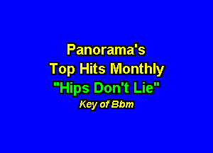 Panorama's
Top Hits Monthly

Hips Don't Lie
Key ofBbm