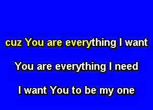 cuz You are everything I want

You are everything I need

I want You to be my one