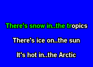 There's snow in..the tropics

There's ice on..the sun

It's hot in..the Arctic