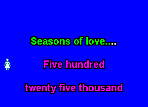 Seasons of love....