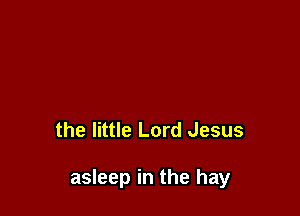 the little Lord Jesus

asleep in the hay