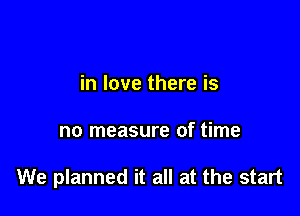in love there is

no measure of time

We planned it all at the start