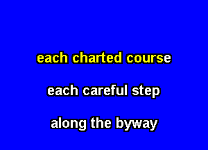 each charted course

each careful step

along the byway